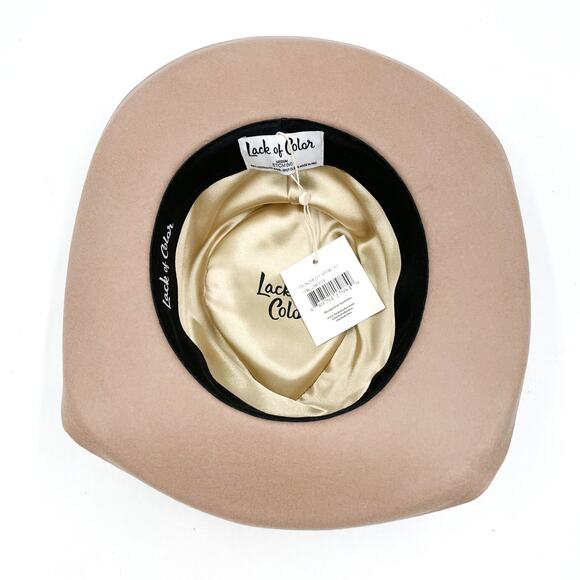 Lack of Color Zulu‎ II Hat Wool Fedora Sand Ribbon Sz M / 57 Women's - Picture 9 of 11